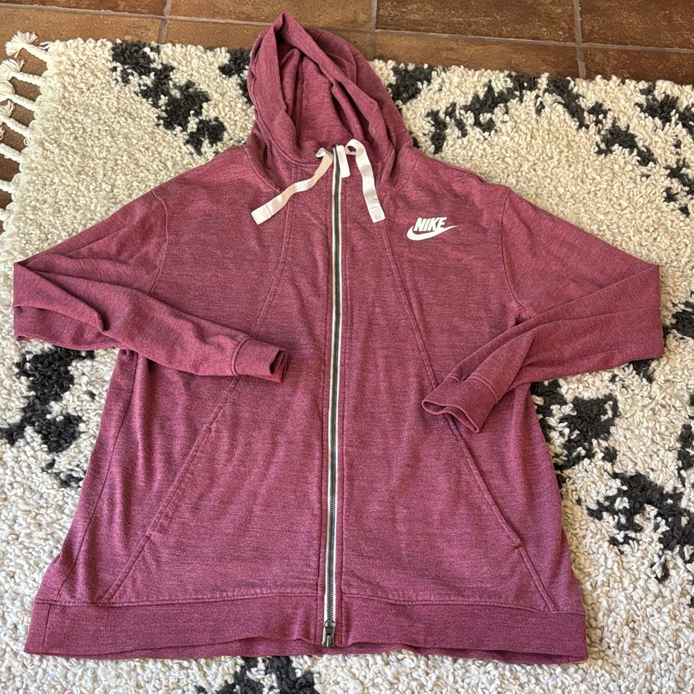 Nike light Burgundy Full-Zip Hoodie